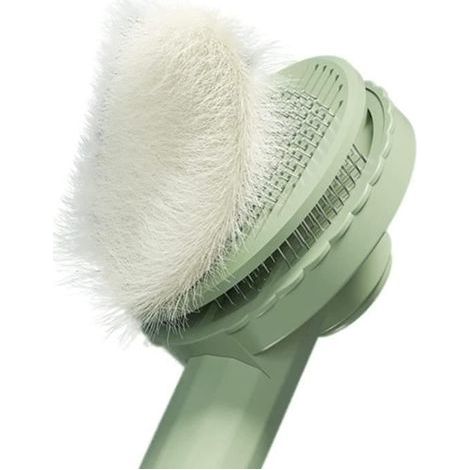 Spazzola per cani e gatti, spazzole per la toelettatura di cani e gatti, spazzola autopulente a pelo corto, per cani e gatti (verde) (1/4)