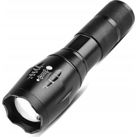 Torcia tattica a LED con zoom XML-T6 SKU290-2, ricaricabile e impermeabile. (1/4)