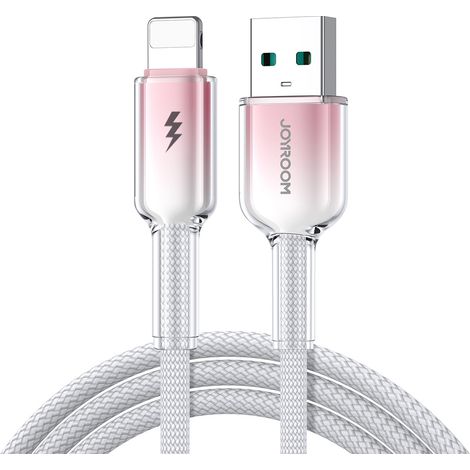 Cable USB-A Lightning Joyroom S-A42 3A de 1,2 m, color blanco (1/5)