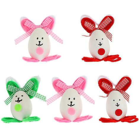 Ensemble de 5 œufs de lapin factices décoratifs (1/3)