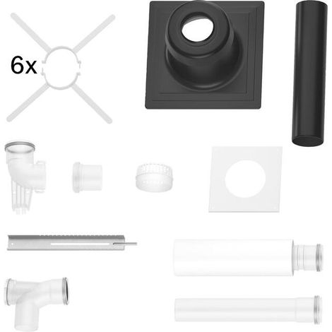 Bosch Abgaszubehör FC-Set80-B53 (oben) Grundbausatz B53, d:80mm, Kunststoff, 7738112558 (1/2)