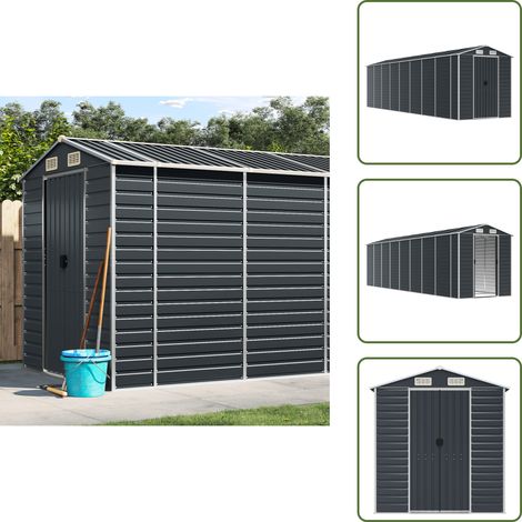 Capanno per legna - vidaXL Capanno da Giardino Antracite 191x725x198cm in Acciaio Zincato - Capanno per attrezzature