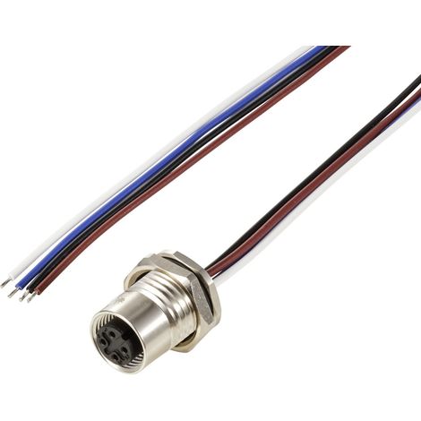 TRU COMPONENTS TC-12833048 Sensor/Aktor Einbaubuchse M12 Buchse, Einbau 0.5 m Polzahl Sensoren: 4 1