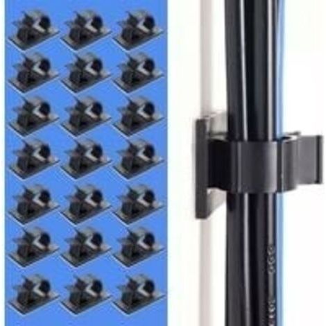 50Pcs Câbles Adhésifs Réglable Clips de Câble,Premium Adhésif 3M Fil Nylon Colliers de Serrage Câble,Attaches Câbles pour Organiseur Bureau,Ordinateur Cordon Électrique,Voiture et Maison(Noir) (1/5)