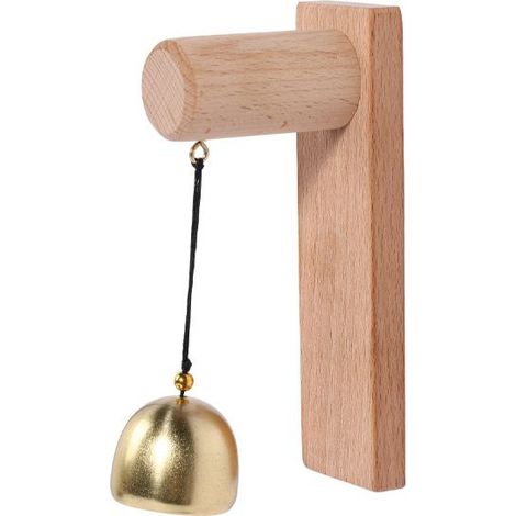 Lot de 2 carillons de porte – Carillons à vent vintage en bois avec clochettes en laiton – Décorations suspendues uniques pour entrées de commerces