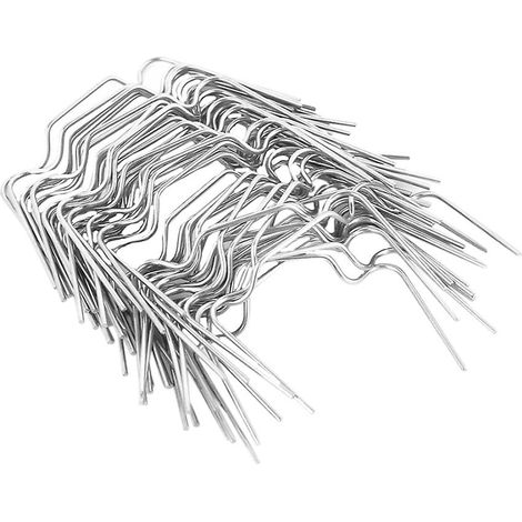 50 pinces de fixation en acier inoxydable pour serre, avec ressort et fil de fer, pour la fixation de cadres de vitrage. (1/5)