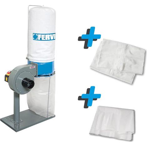 Aspiratore per trucioli + sacco filtraggio + 10 sacchi in plastica FERVI KIT0128 - ( 0756+0756/F+0756/S )