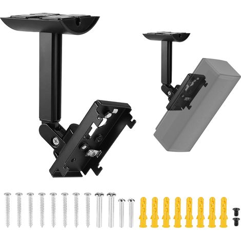 Set of 2 Speaker Stands (Wall/Ceiling) Speaker Wall Mount, Adjustable Arm and Adjustable Angle for UB-20, UB-20 Series II, WB-50 II, Lifestyle and SoundTouch Series (Black) (1/5)