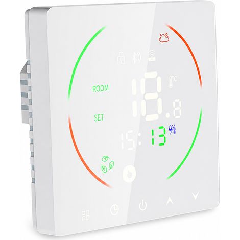 Thermostat tactile pour plancher chauffant et chaudière, blanc, sans Wi-Fi, 3 A, double contrôle (1/5)