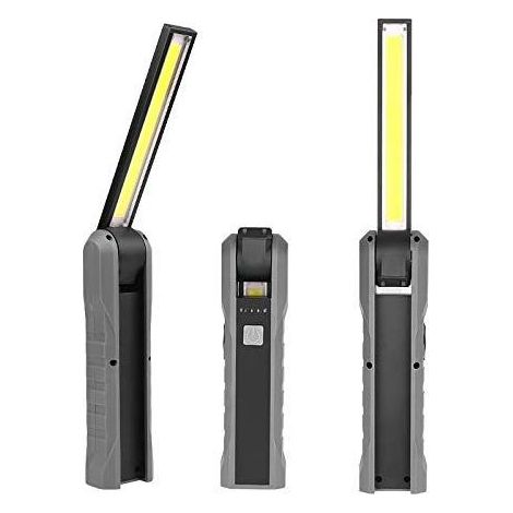 Lampe LED Rechargeable, Baladeuse LED Rechargeable COB Torche Lampe de Poche avec Base Magnétique 3 Modes Pliable à 210 degrés pour Camping, Réparation Automobile, d'urgence (1/4)