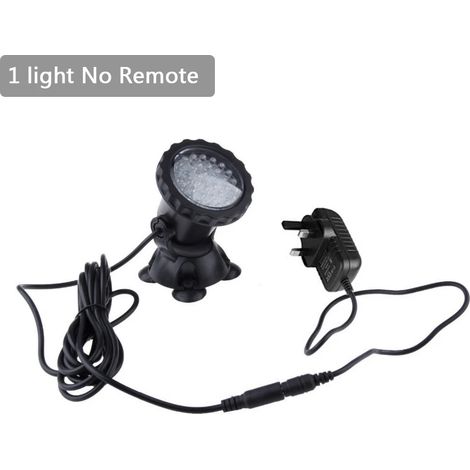 (1 lampe sans télécommande - Allemagne) Projecteur LED RGB subaquatique IP68 étanche pour aquarium, 36 LED, éclairage d'ambiance pour piscine, bassin, fontaine, étang. (1/5)