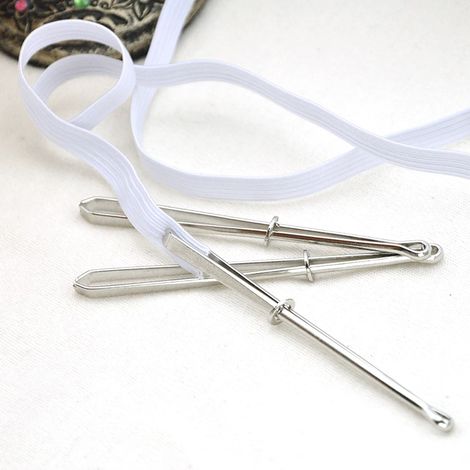 2 pièces pinces à vêtements de haute qualité couture outils de bricolage bande élastique poinçon point de croix enfileur porter pince élastique (corde d'usure) (1/3)