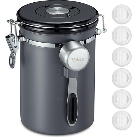 Boîte hermétique en acier inoxydable pour la farine, le café, le sucre, idéale pour organiser la cuisine et le plan de travail.-AquaForge (1/5)