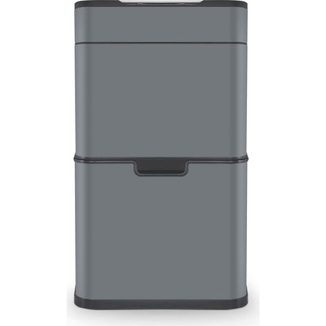 Tower Ozone Recycling Sensor Bin, 50L, Complete Recycling System, Hands Free Opening, Carbon Filter, Grey T938021GRY (1/5)