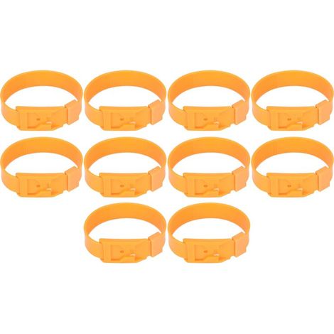 10 pièces collier de chèvre bandes d'identification de moutons anneau de marquage de bétail équipement agricole 36 cm Orange (1/5)