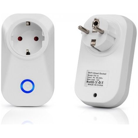 V-Tac Smart VT-5001 Presa 10A Shuko Wi-Fi con Spina Shuko Compatibile Alexa Google Home - SKU 8415