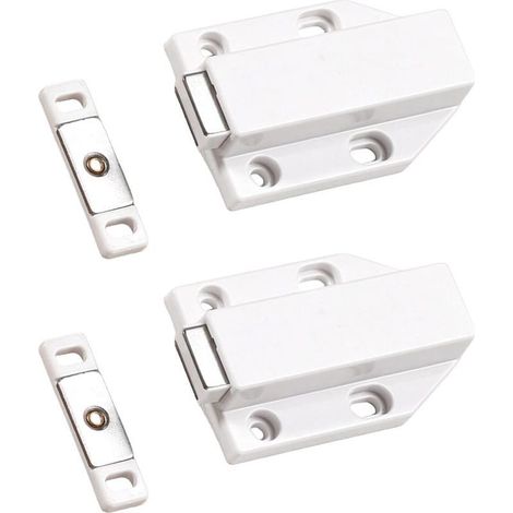 Lot de 2 loquets de placard à pousser pour ouvrir les armoires - Pour cuisine et placard - Utilisation quotidienne (1/5)