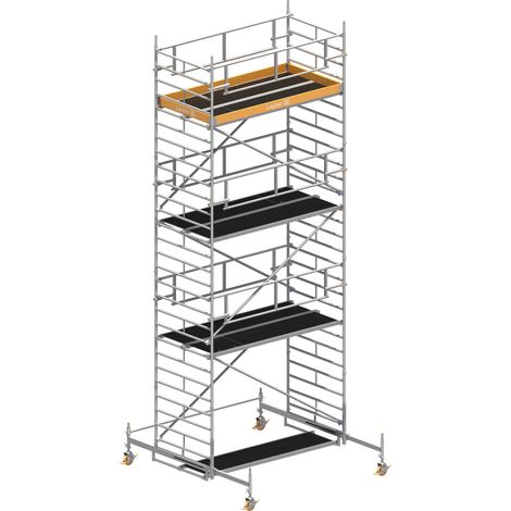 Layher Rollgerüst Uni Breit P2 Safety Plus mit Doppelgeländer 8,38m AH (1/3)