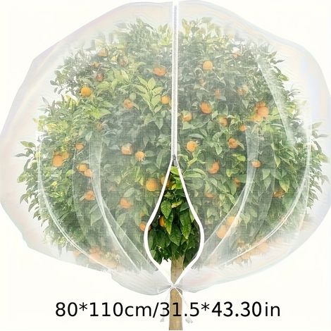 Filet pour arbres fruitiers avec fermeture éclair et cordon de serrage - Filet respirant protégeant les pommes et les myrtilles des oiseaux, des insectes, des cerfs et des cigales - Protection durable (1/5)