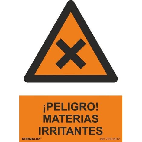 Señal ¡Peligro! Materias Irritantes Con Tintas UV | ADHESIVOS DE VINILO - 100 x 150 mm (1/2)