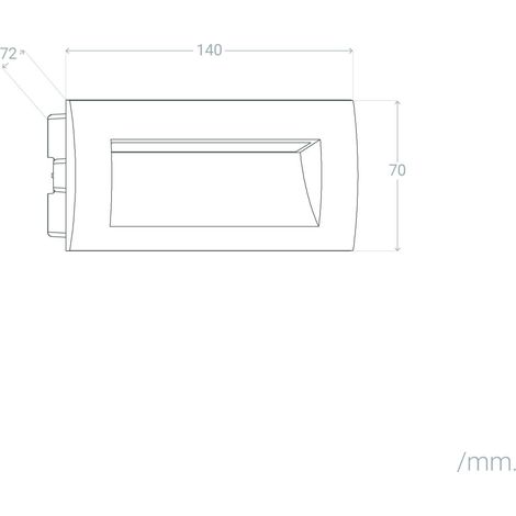 Balise Extérieure LED 4W Encastrable Murale Rectangulaire Edulis 4000K Noir Blanc neutre (1/5)