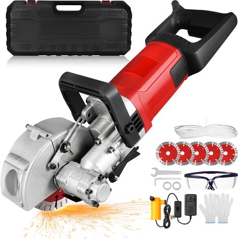 Tominio-Machine à rainurer - Machine de découpe de rainures murales entièrement automatique avec lame de scie de 125 mm (poignée courte de 125 mm, qualité industrielle, 7200 W).