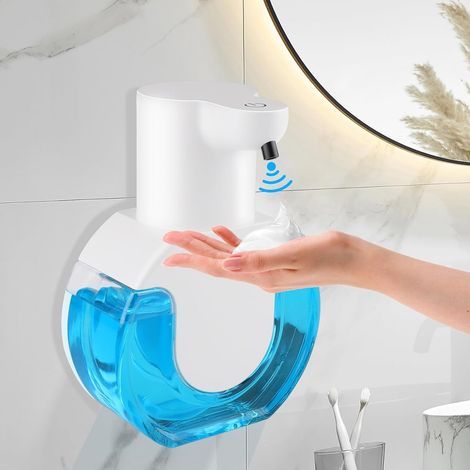 Automatischer Seifenspender, 420 ml Flüssigseife, Wandmontage, USB-aufladbar, wasserdicht (IPX5), ideal für Küchen, Badezimmer, Schulen und Hotels. – AquaForge (1/5)