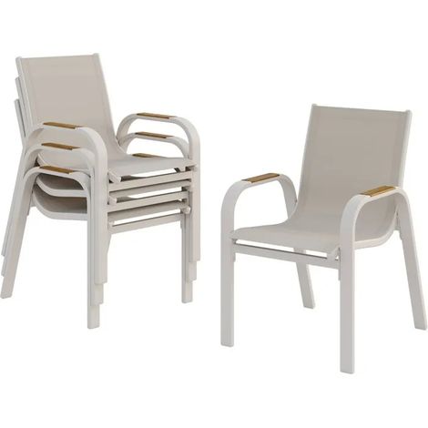 Mobili da giardino no-name garden dining chairs alluminio textilene