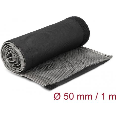 Delock Funda trenzada de protecciÃ³n EMI con cierre de gancho y bucle resistente al calor 1 m x 50 mm negro