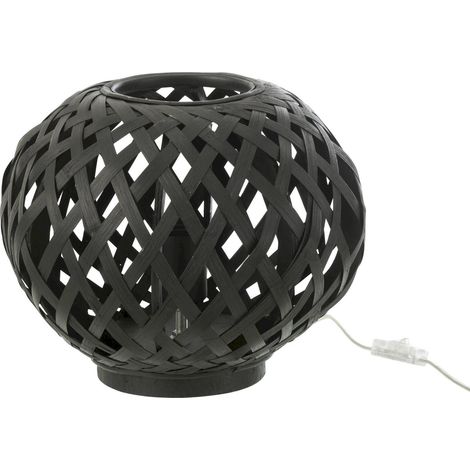 Lampe de table bambou noir design ambiance chaleureuse - Noir bambou naturel (1/3)