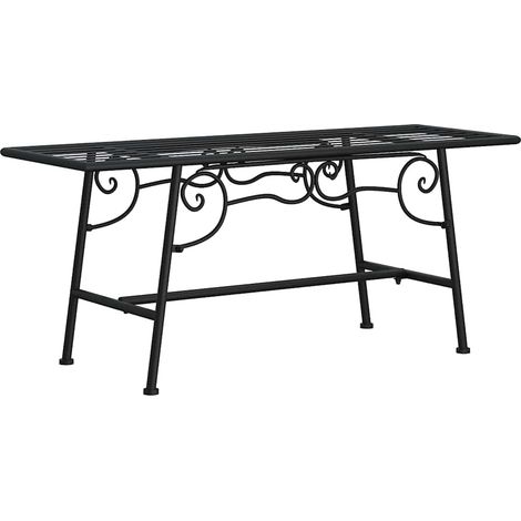 Maison Exclusive - Banco de jardín de acero negro 110 cm (1/5)