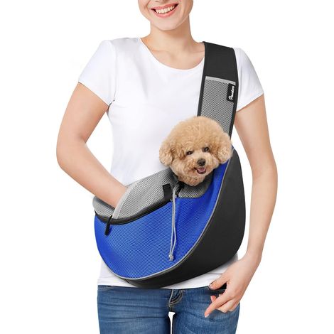 1 Sac de Transport pour Chien, Maille Respirante, Poche Zippée, Sangle Réglable, Boucle de Sécurité, Voyage Quotidien (1/5)