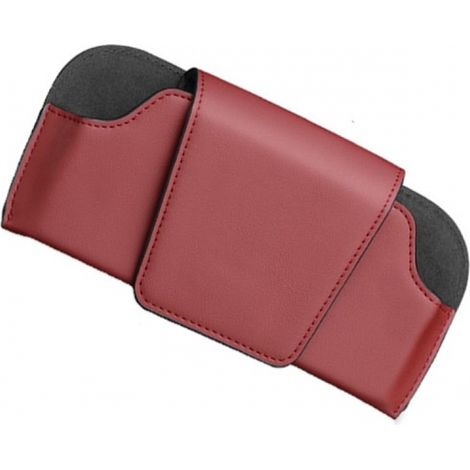 Porte-lunettes (rouge) pour pare-soleil de voiture, porte-lunettes de voiture en cuir PU (1/5)