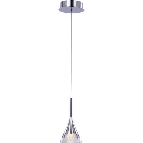 Visconte Gem Ceiling Pendant LED 1 Light With Conical Glass Shade - Chrome