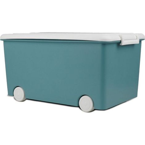 Coffre de rangement sur roulettes THERMOBABY PLAYBOX Medium Vert azur 50×33×26,5 cm (1/4)