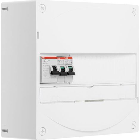 ABB Tableau 1 rangée pré-équipé 1 ID 40A type AC + 2 disjoncteurs (1x10A et 1x16A) (1/2)