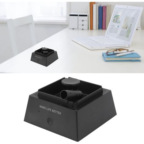Schwarzer Schreibtischaschenbecher ohne Beleuchtung zur Verwendung im Schlafzimmer, beseitigt Rauchgerüche, Staub und Schadstoffe aus Wohn- und Büroräumen und verfügt über zwei Belüftungsstufen. (1/5)