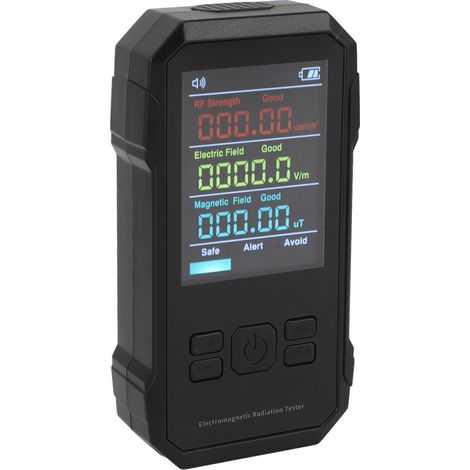Détecteur de rayonnement électromagnétique 3 en 1, testeur d'intensité de champ électrique et magnétique avec alarme sonore (noir) (1/5)