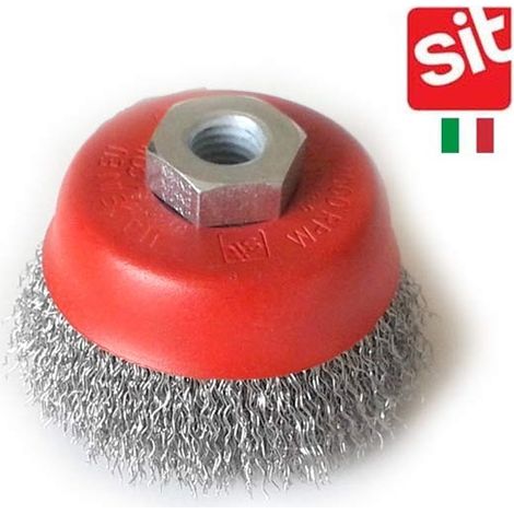brosse boisseau Sit acier pour meuleuse M14 D.80 mm