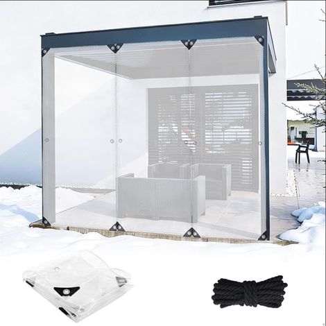Bâche Transparente Extérieur Imperméable œillets renforcés Meubles Multi-usages, 0.8x2m Bâche Transparente Extérieur Protection Extérieur Jardin Serre Mobilier Pergola Voiture (1/5)