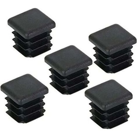 20 embouts carrés pour pieds de chaise, en plastique, pour pieds de meubles, trampoline, armoire, étagère, chaise, 20 x 20 mm. (1/5)