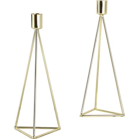 Set de 2 Bougies Chauffe-Plat/Bougies Modern Big, édition Or, Design géométrique, bougeoir votif pour Le Salon/la Table à Manger, décoration de Table pour Mariage, 9,5 x 9,5 x 24,2 cm (1/5)