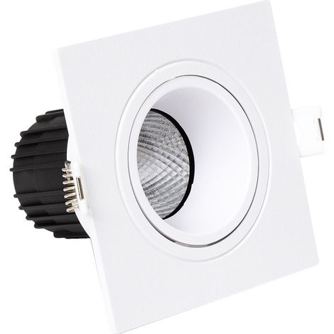 LED Downlight Quadratisch Schwenkbar 9W Schnitt Ø 75 mm 4000K Weiß Neutralweiß