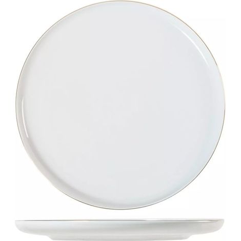 6 x assiettes plates PEARL GOLD - 19cm - Porcelaine - H&H