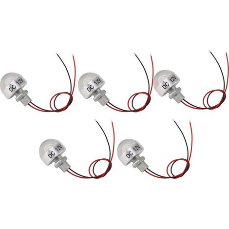 Außenbeleuchtung für Terrasse und Garten – 5 LED-Einbaustrahler, 12 V DC, 1 W – Mini-Leuchten für Treppen, Decken und Schaufenster – Integrierte Terrassenleuchten, 25 mm Aluminium (5er-Pack) (1/5)