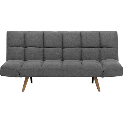 Divano Letto Tessuto Grigio Scuro a 3 Posti Soggiorno Moderno Ingaro