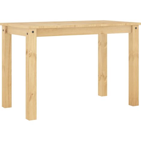 Table de salle à manger cuisine design moderne 117 x 60 x 75 cm bois massif de pin couleur chêne DEC036897