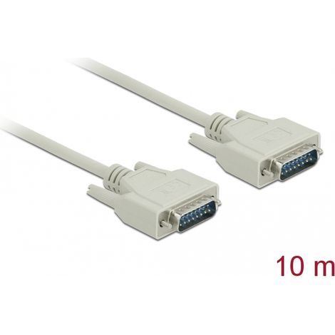 Delock Cable serie Sub-D15 macho a macho 10 m