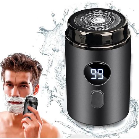 Rasoir pour homme - Rasoir électrique - Mini électrique - Rasoir de poche - Imperméable - Lavable - Portable Gris (1/4)