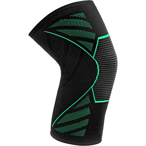 Rodillera unisex de compresión, ideal para practicar deporte, correr, hacer sentadillas y fitness. Es elástica y cómoda, de talla mediana, color verde y talla S. (1/5)